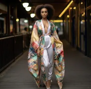 Silk Kimono For Ladies | Floral Kimono For Women | Long Sleeve Kimono For Ladies