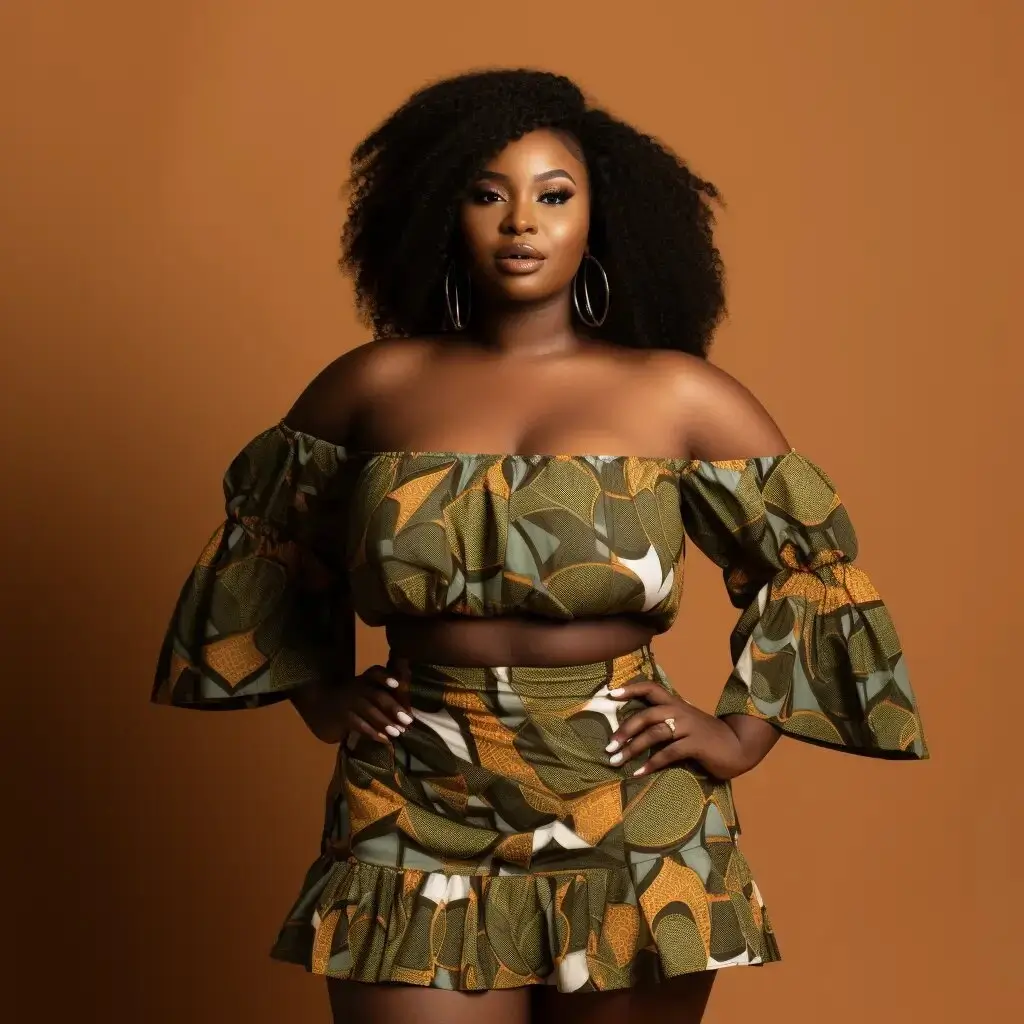 Off shoulder top with short skirt top