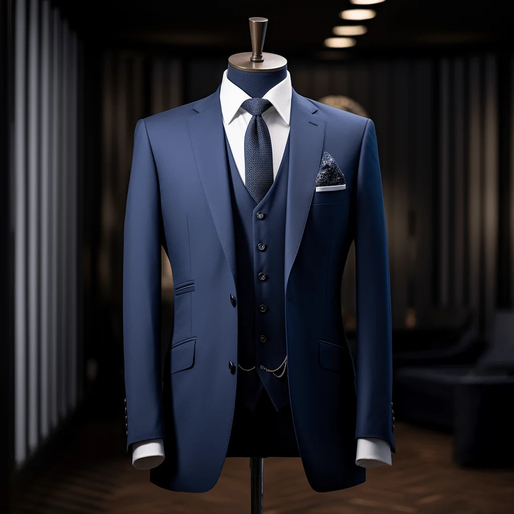 Navy Blue 3-Piece Suit for Men
