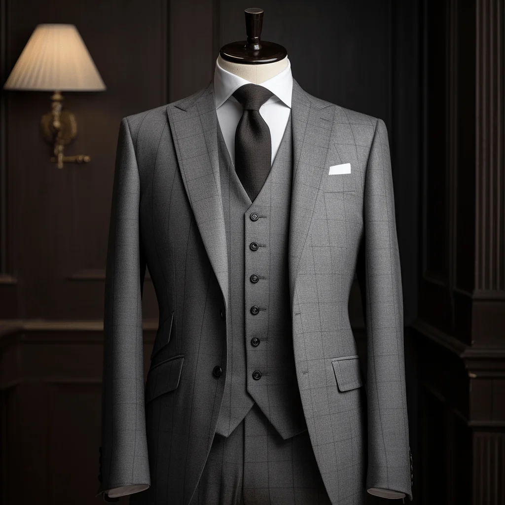 Grey 3-Piece Suit for Men