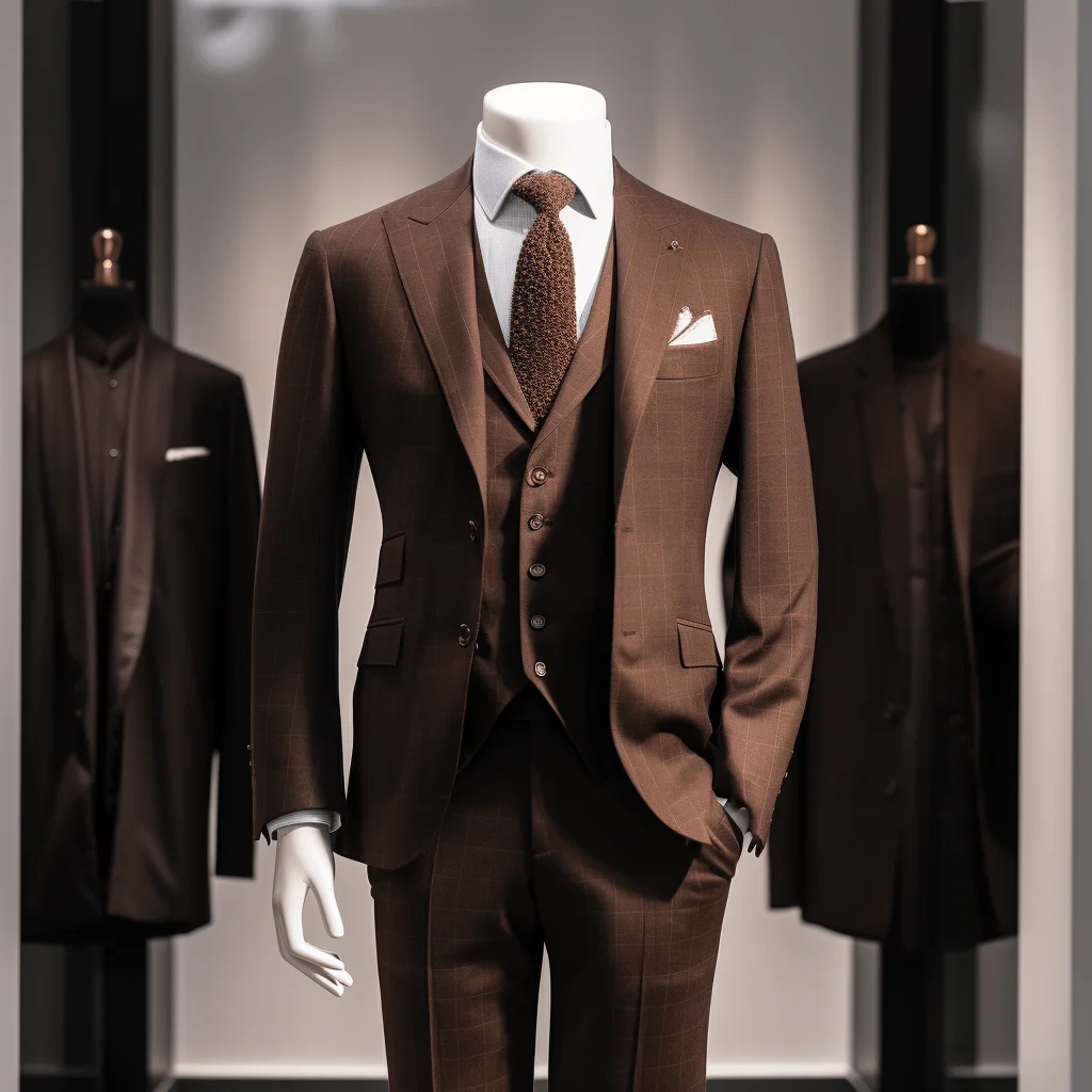 Brown 3 Piece Suit for Men