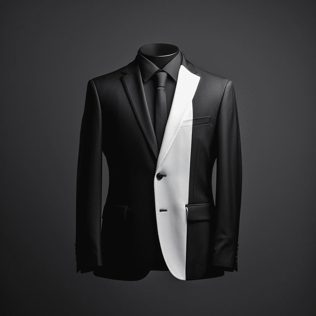 2 Color Black & White Suit for Men