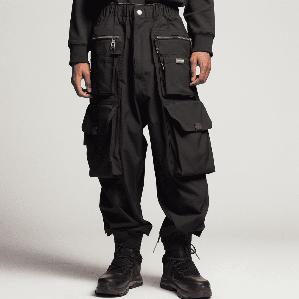 Black Cargo Pant For Men With Multiple Pockets
