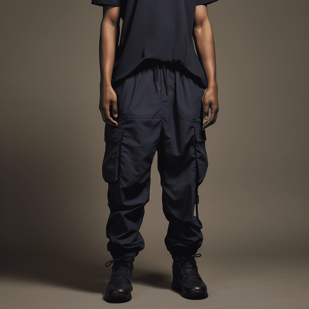 Navy Blue Cargo Pant With Draw Stri