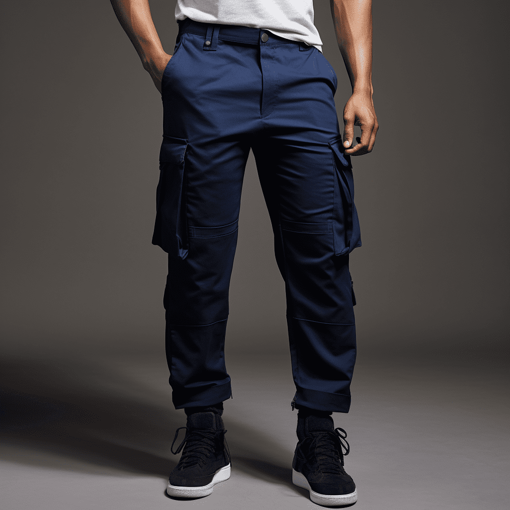 Navy Blue Cargo Pant With Draw Stri